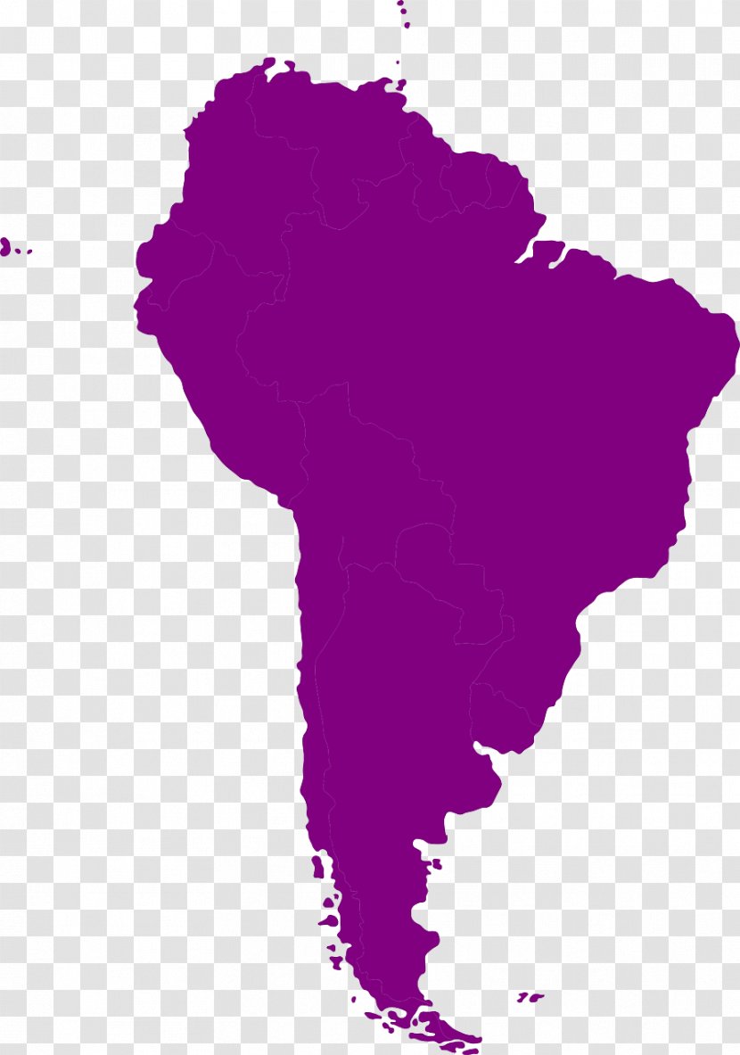 South America Latin Vector Map Drawing - Magenta - Aruba Transparent PNG