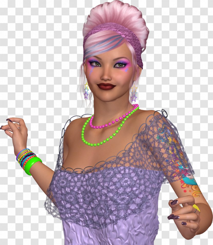 Human Hair Color Purple Barbie - Wig Transparent PNG