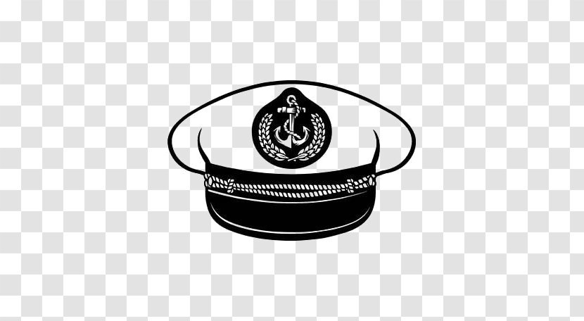 Vector Graphics Sea Captain Stock Photography Illustration - Black And White - Cap Transparent PNG