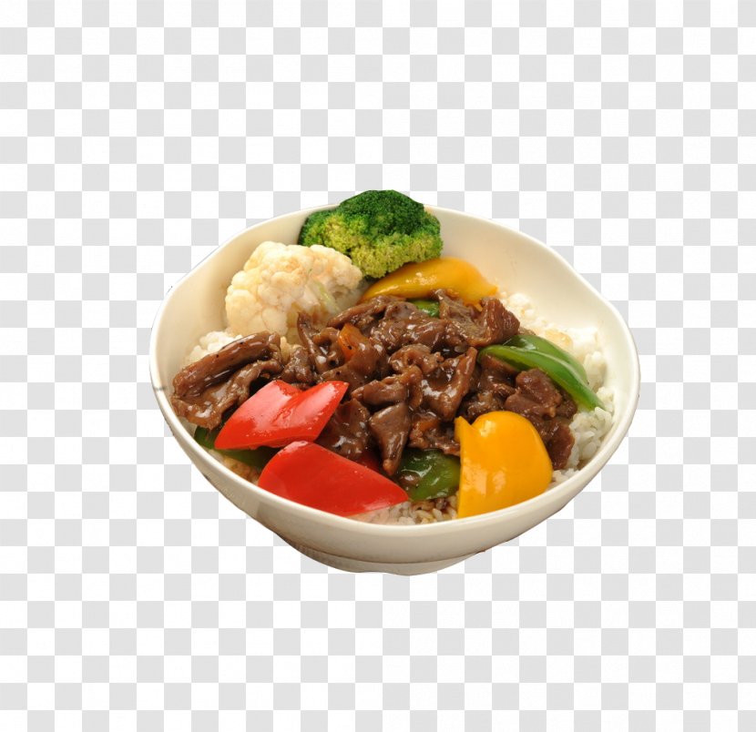 Gyu016bdon Pepper Steak Malatang Beef Chow Fun - Rice - Black Fried Broccoli Transparent PNG