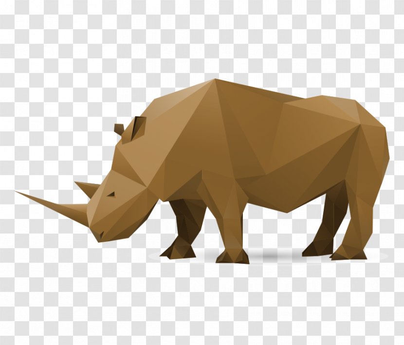 Rhinoceros Paper Euclidean Vector Polygon - Polygonal Modeling - Rhino Box Transparent PNG