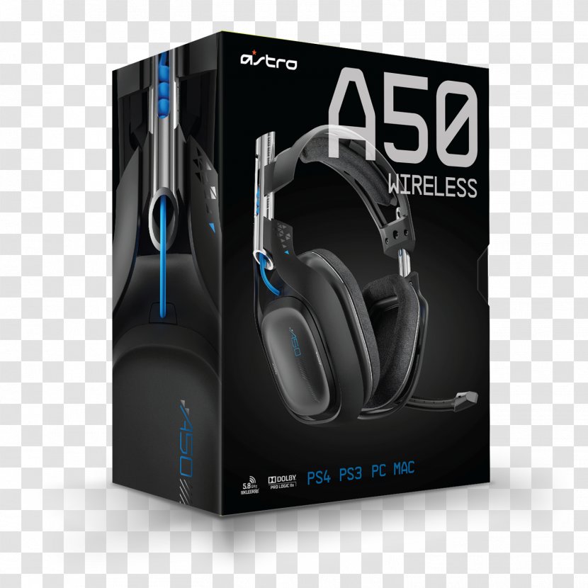 ASTRO Gaming A50 Headset PlayStation 4 Video Games Headphones - Astro - Magnet Transparent PNG