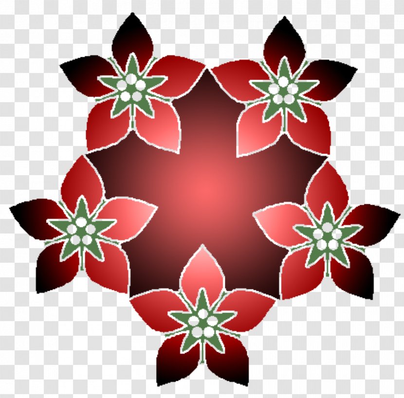 Petal Christmas Ornament Floral Design Symmetry Pattern Transparent PNG