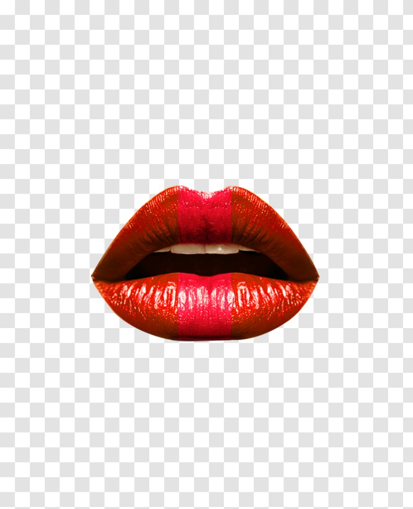 Lipstick Lip Gloss Cosmetics - Free Red Lips Pull Image Transparent PNG