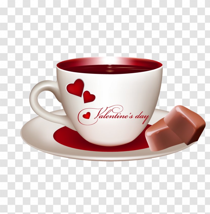 Coffee Tea Love Mug Euclidean Vector - Cappuccino - Chocolate And Mugs Transparent PNG