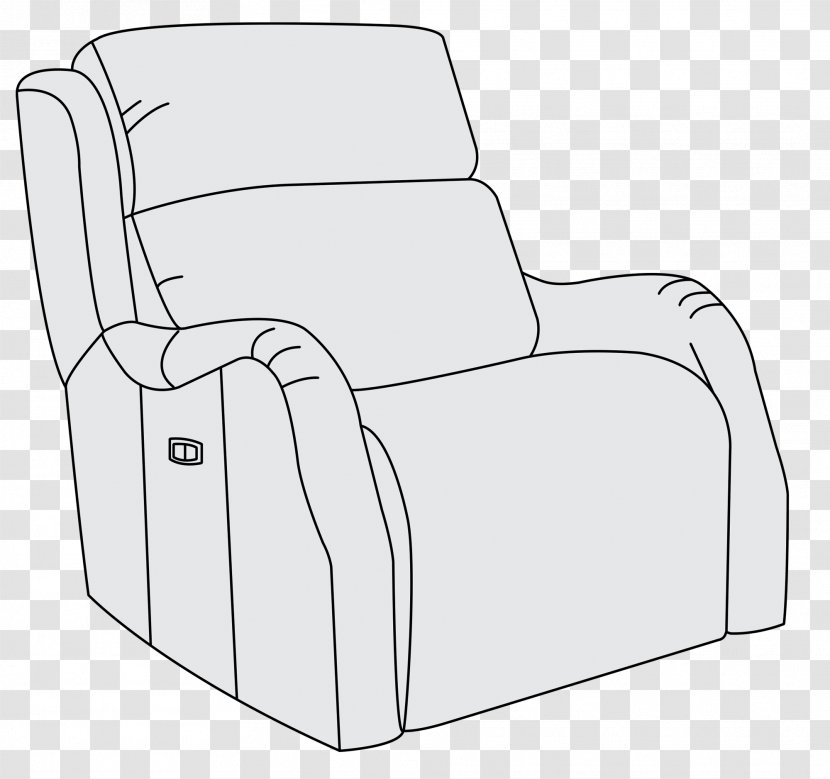 Recliner White Line Art - Black And - Design Transparent PNG