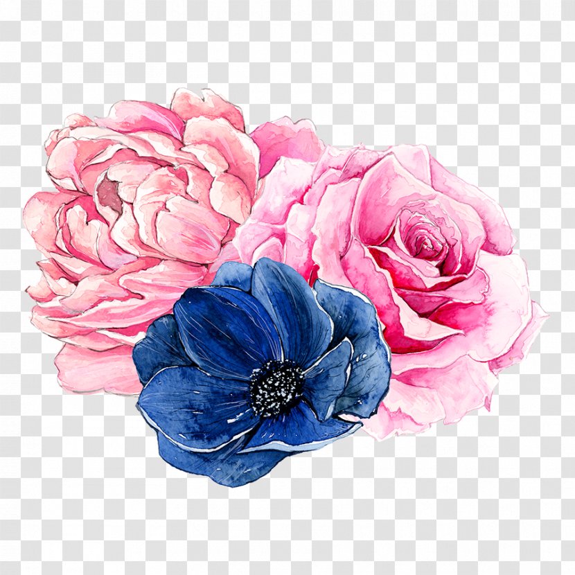 Garden Roses Flower Floral Design Watercolor Painting - Cut Flowers Transparent PNG
