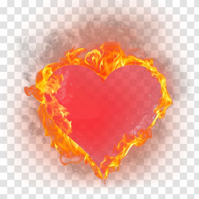 Heart Light Flame Clip Art - Orange - Golden Effect Transparent PNG