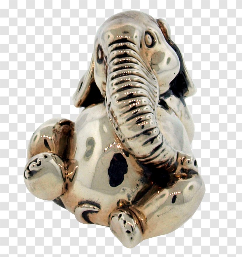 Figurine Miniature Silver Animal Infant - Baby Elephant Sitting Statue Transparent PNG