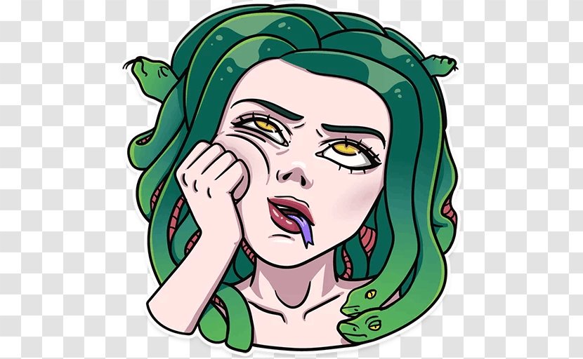 Medusa Gorgon Sticker Jellyfish Telegram - Tree - Cartoon Transparent PNG