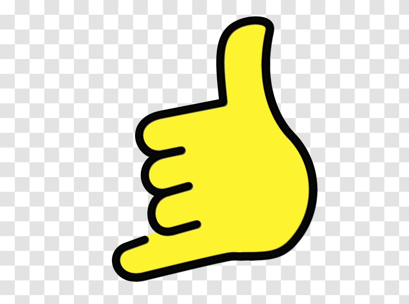 Finger Thumb Yellow Hand Thumbs Signal Transparent PNG