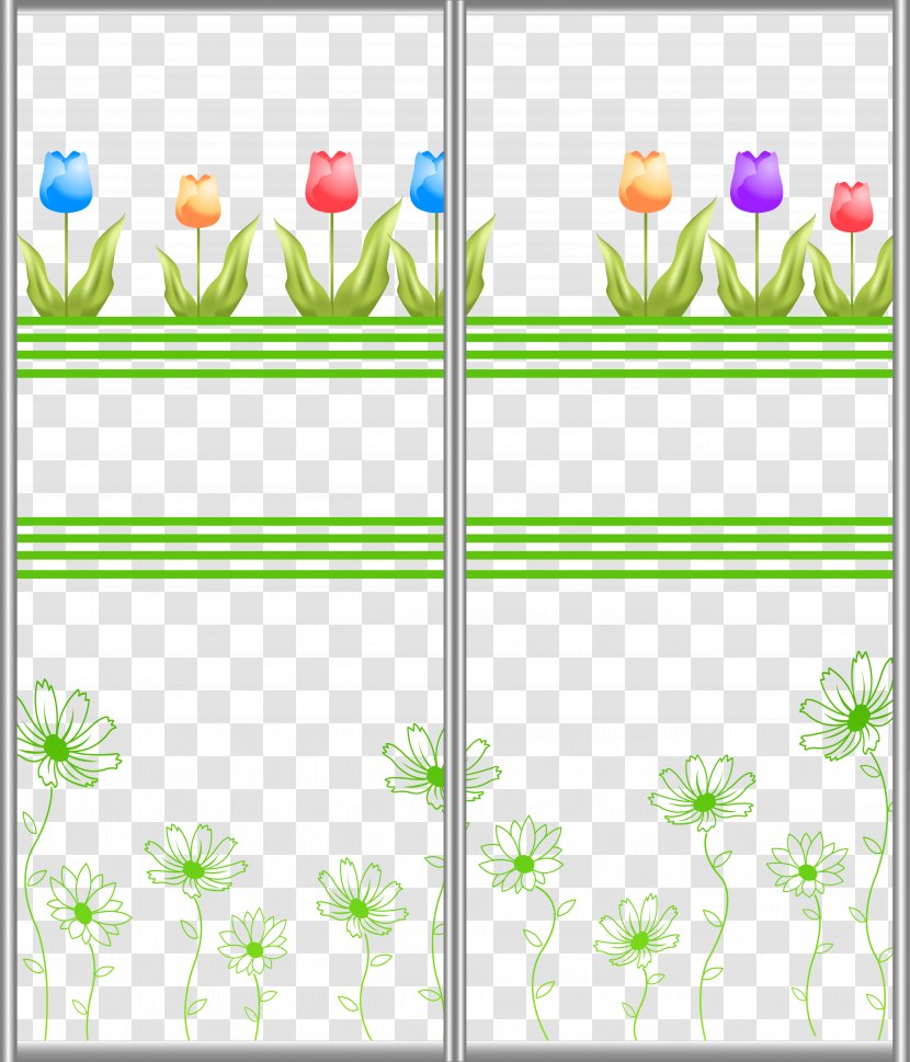 Floral Design Flower Door - Rectangle - Sliding Transparent PNG