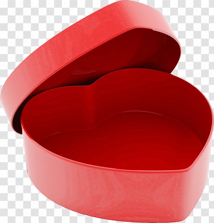 Red Bread Pan Heart Plastic Box - Wet Ink Transparent PNG