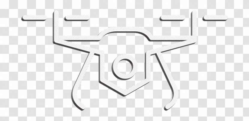 Aerial Icon Drone Uav - Symbol - Blackandwhite Transparent PNG