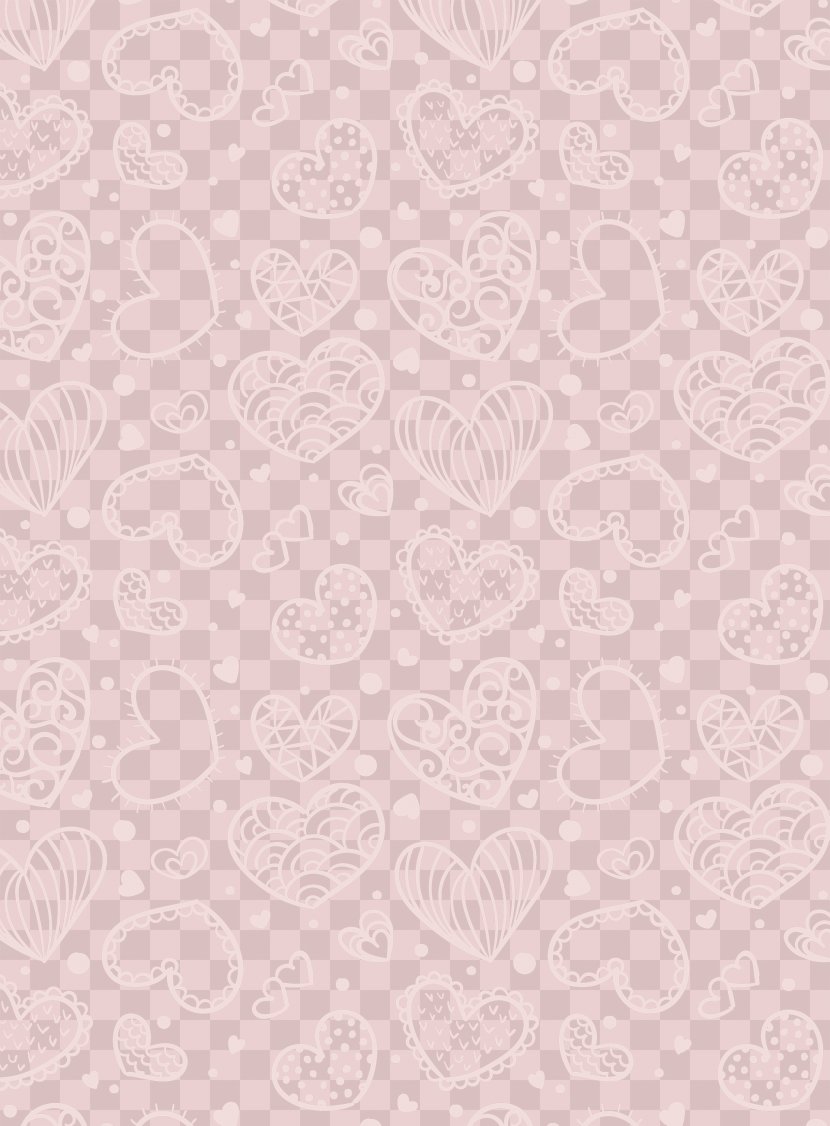 Pink Headscarf Pattern - Wallpaper - Beautiful Heart-shaped Background Texture Transparent PNG