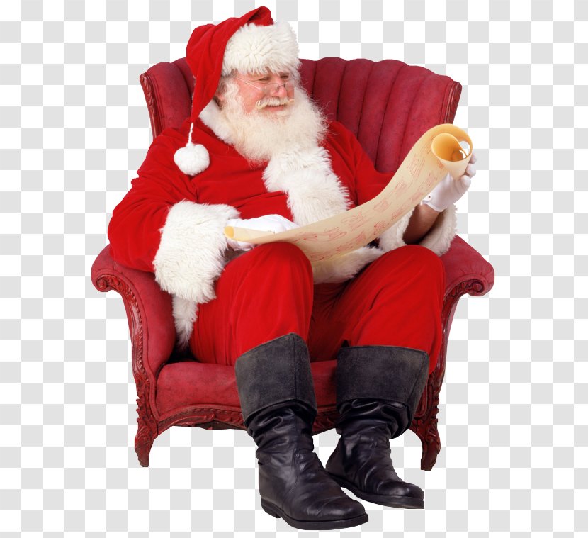 Santa Claus Christmas Decoration Sitting Suit - Fur Transparent PNG