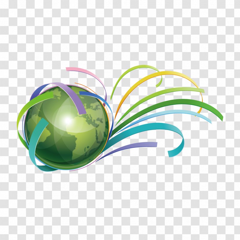 Earth Globe Clip Art - Green - Vector And Curve Transparent PNG