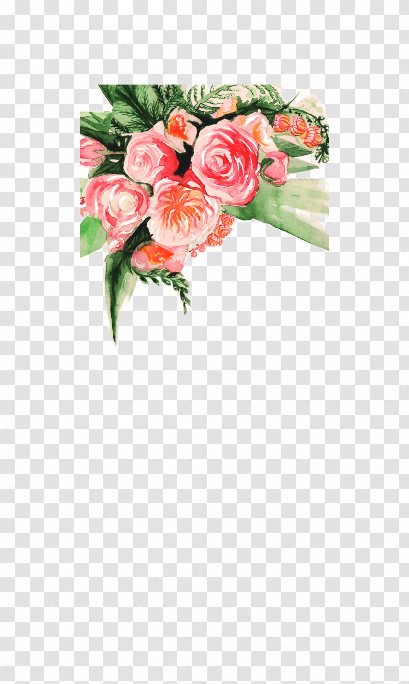 Cut Flowers Rose Flower Bouquet Floral Design - Watercolor Transparent PNG