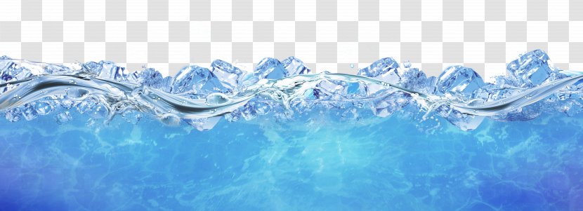 Blue Ice Floats On The Water Frame Texture - Aqua Transparent PNG