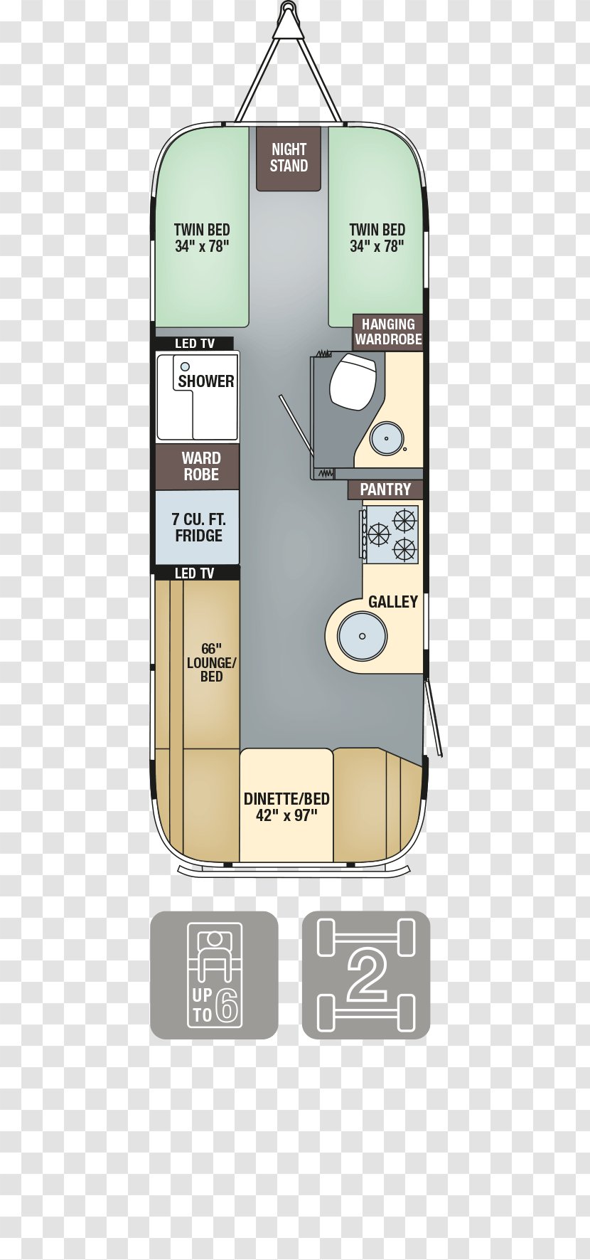 Colonial Airstream Caravan Campervans Floor Plan - Battery Furnace Transparent PNG