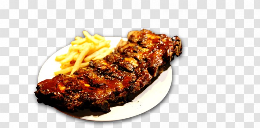French Fries Ribs Barbecue Affy's Grilling - Junk Food Transparent PNG