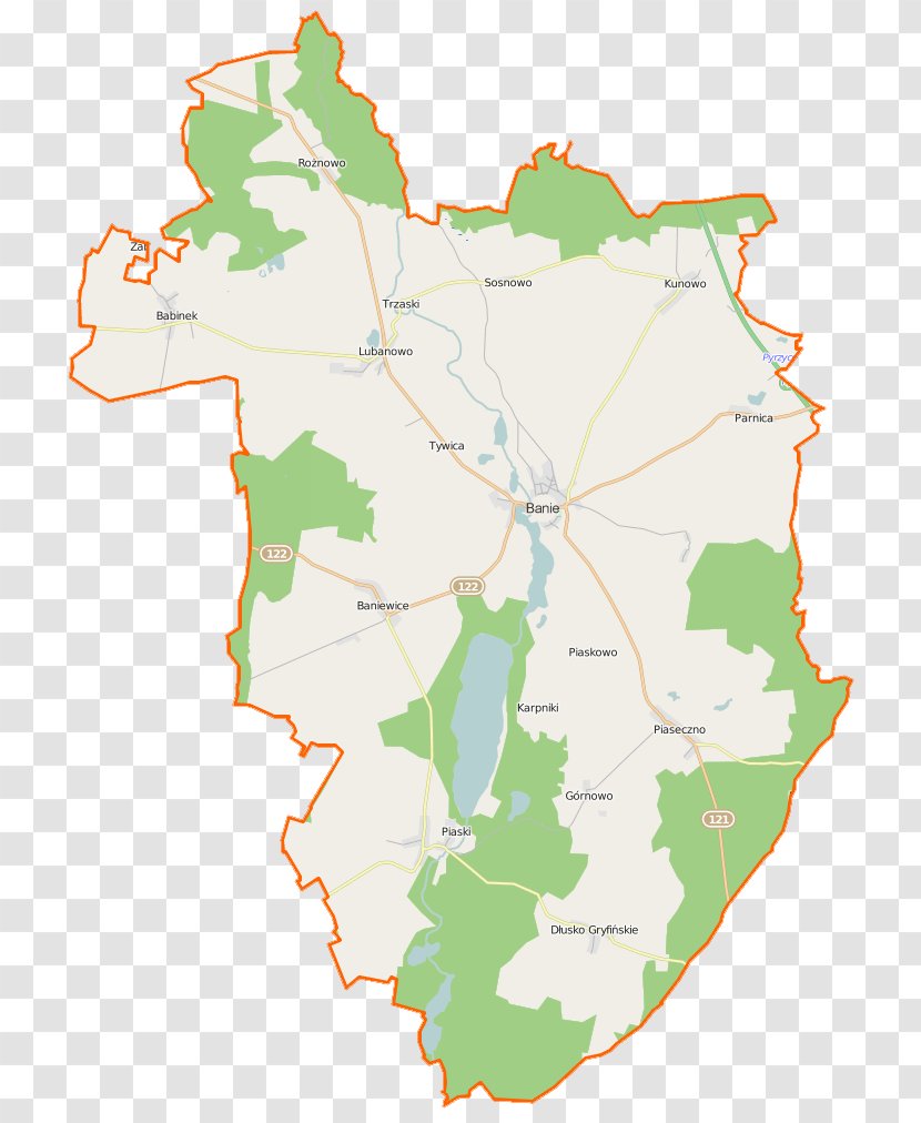 Baniewice Piaseczno, Gmina Banie Babinek, Gryfino County Swobnica - Area - Map Transparent PNG