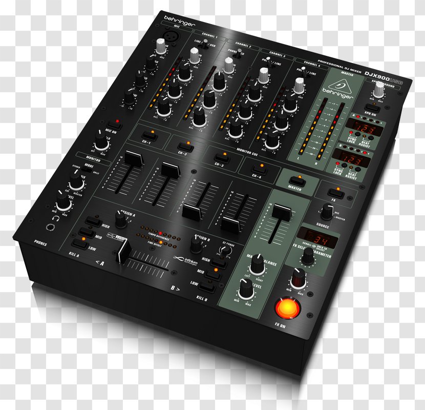 Audio Mixers BEHRINGER PRO MIXER DJX900USB DJ Mixer Disc Jockey - Cartoon - Silhouette Transparent PNG