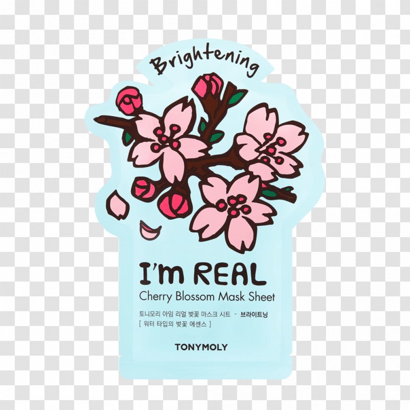 TONYMOLY I'm Real Mask Sheet Cherry Blossom Tonymoly Master Lab Intensive Brightening - Petal Transparent PNG
