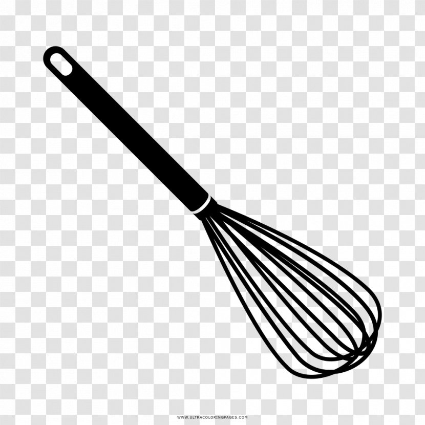 Whisk Coloring Book Drawing Broom Black And White - Kitchen Utensil - Cartoon Transparent PNG