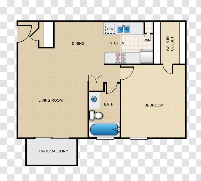 Floor Plan Studio Apartment House - Area - Bed Transparent PNG