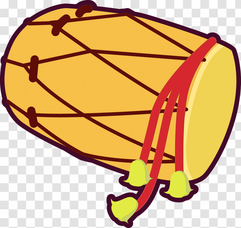 Hand Drum Drum Yellow Indian Musical Instruments Dholak Transparent PNG