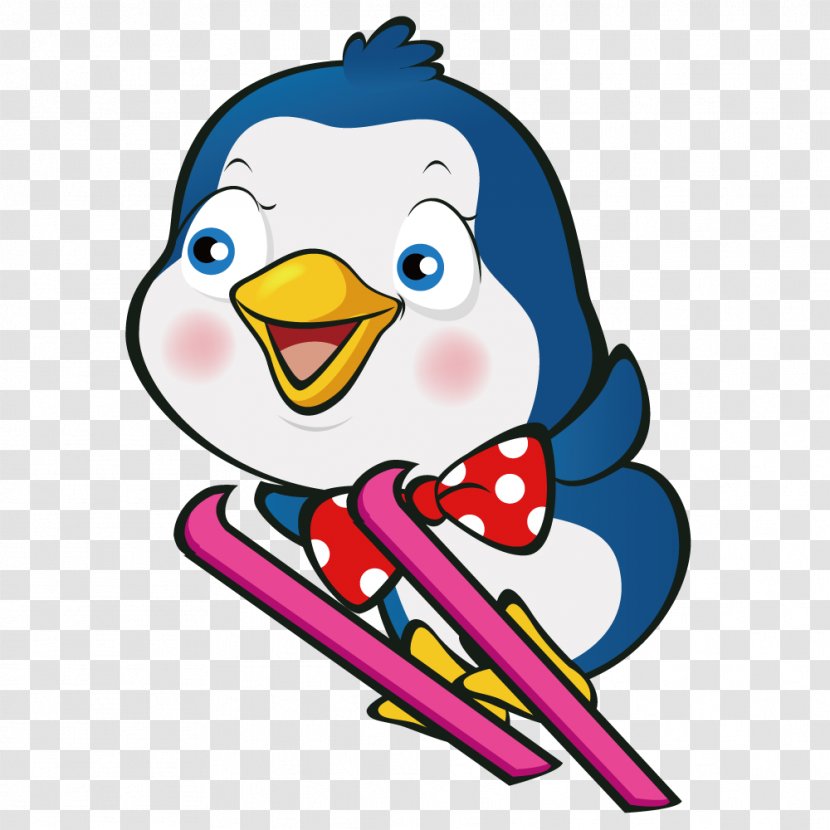 Download Computer File - Beak - Skiing Penguins Transparent PNG