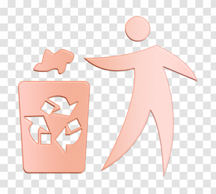 Icon Recycle Icon Man Throwing Paper In Recycle Container Icon Transparent PNG