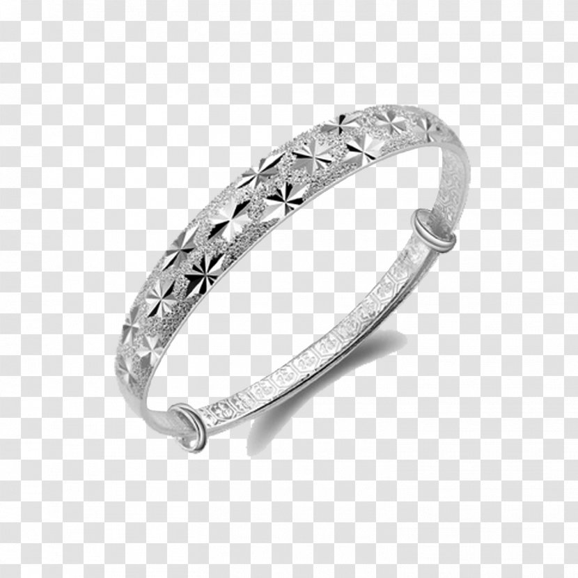 Bracelet Bangle Sterling Silver Jewellery - Retail - Old Fengxiang Full Star Transparent PNG