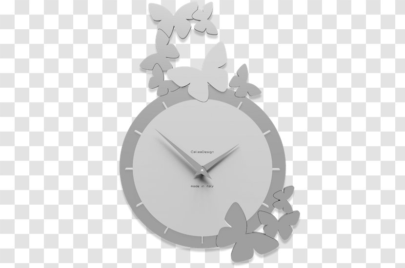 Clock Calleadesign Snc Di L. Callea & C. Butterfly White Parede - Alarm Clocks Transparent PNG