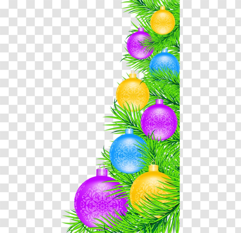 Santa Claus Christmas Ornament Decoration Tree - Colored Balls Transparent PNG
