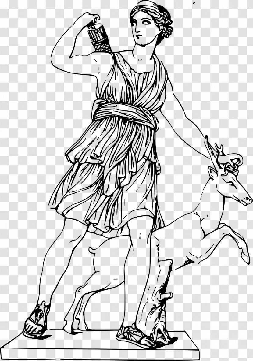 Artemis Greek Mythology Goddess Clip Art - Cartoon Transparent PNG