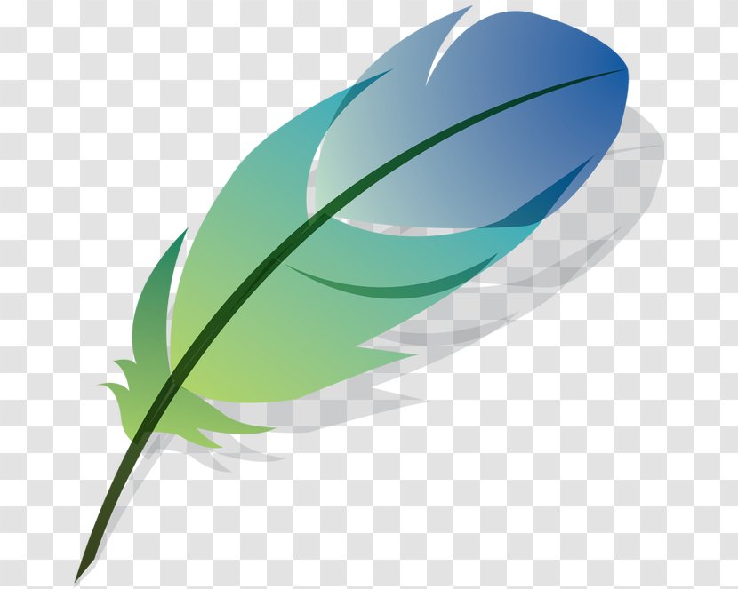 Feather Drawing Verso De Arte Mayor - Plant - Cartoon Green Feathers Transparent PNG