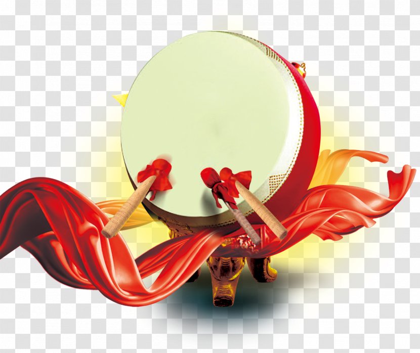 Drum Computer File - Red - Chinese Poster Element Transparent PNG