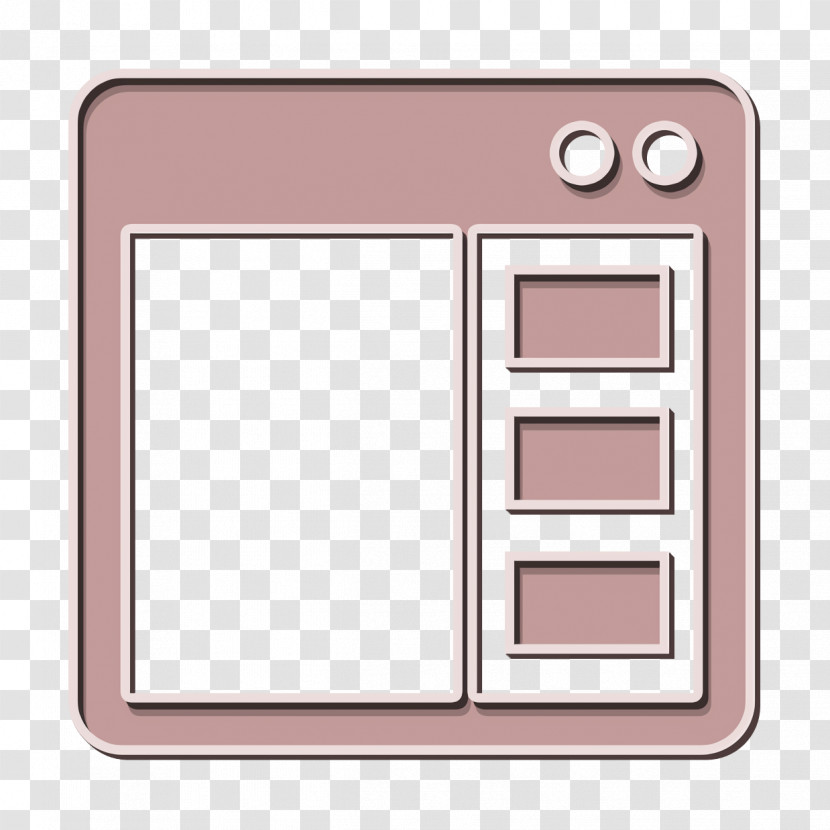 Basic Application Icon Window With Side Bar Selection Icon Interface Icon Transparent PNG