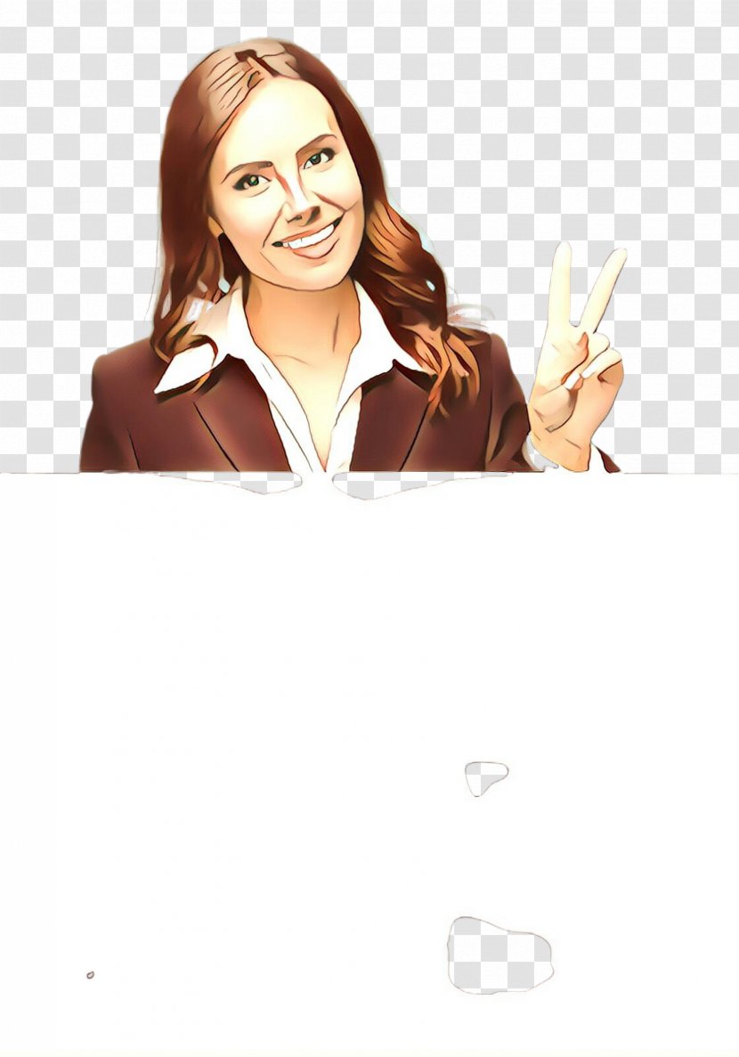 Facial Expression Finger Gesture Smile Hand - Long Hair - Brown Thumb Transparent PNG
