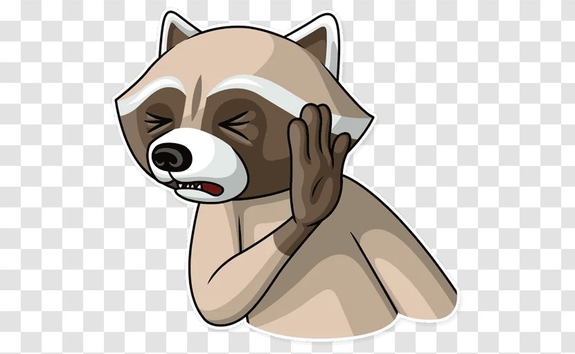 Whiskers Raccoon Sticker Telegram Dog - Nose Transparent PNG