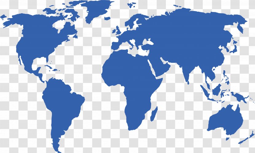 Globe World Map - Dark Blue Transparent PNG