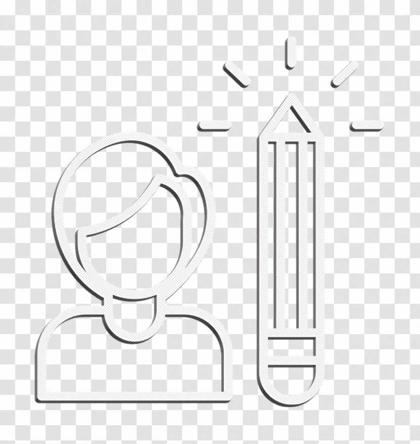 Creative Icon Man Icon Pencil Icon Transparent PNG