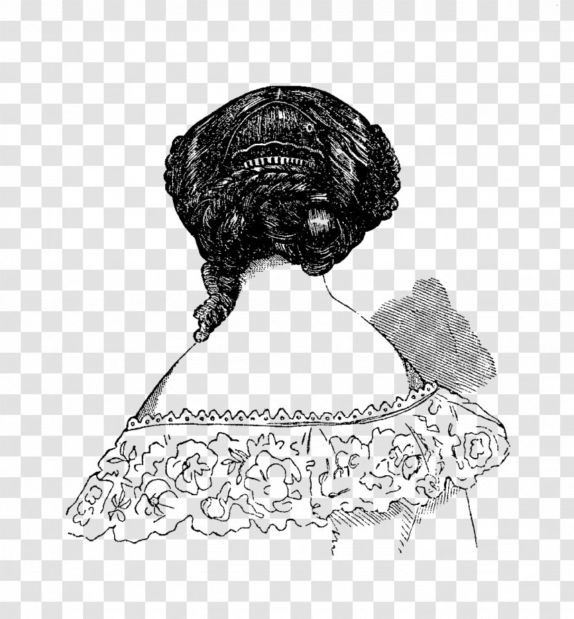 1880s 1870s Victorian Fashion Hairstyle - Monochrome - Hair Style Transparent PNG
