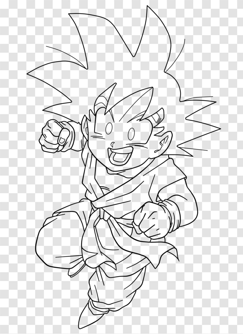 Goku Line Art Gohan Vegeta Tien Shinhan - Drawing Transparent PNG