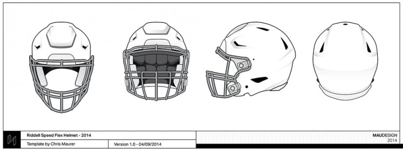 NFL Template American Football Helmets Clip Art - Riddell - Helmet Transparent PNG
