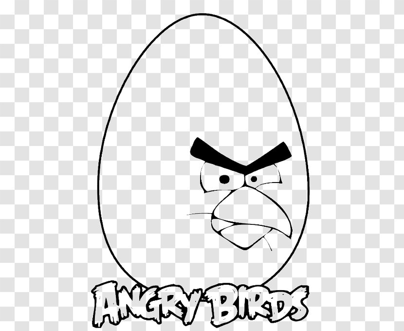 Coloring Book Angry Birds Space Black And White Easter Child - Silhouette Transparent PNG