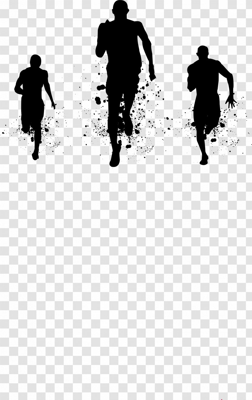 Freerunning Silhouette - Monochrome Photography - People Running Transparent PNG