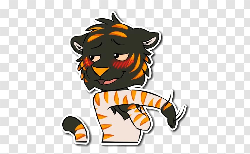 Tiger Cat Sticker Clip Art - Character Transparent PNG